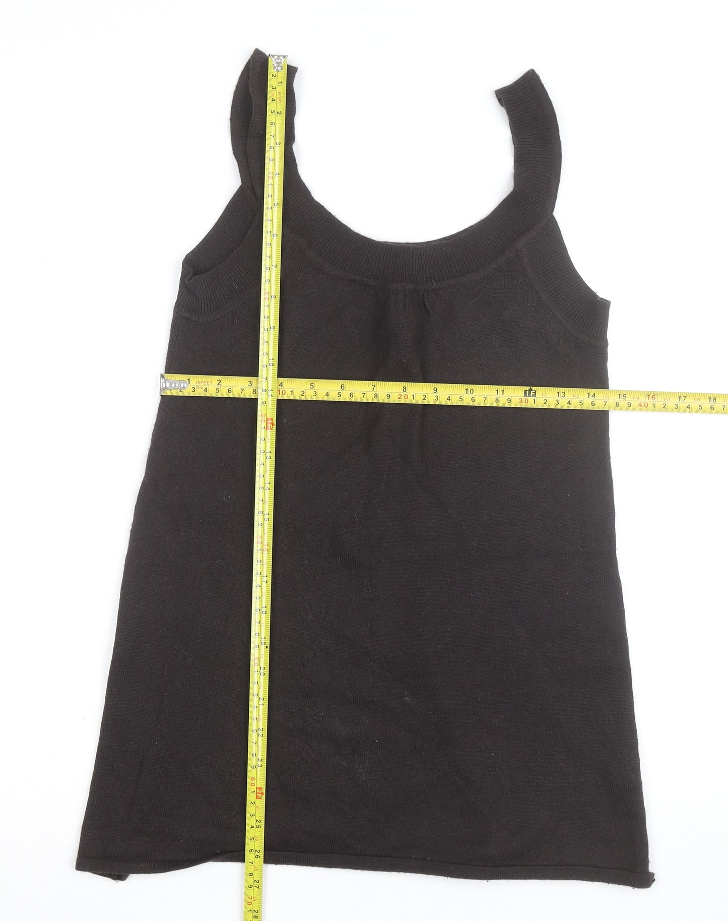 Jeffrey Rogers Women's Black Knit Angora Tank Top Size 14