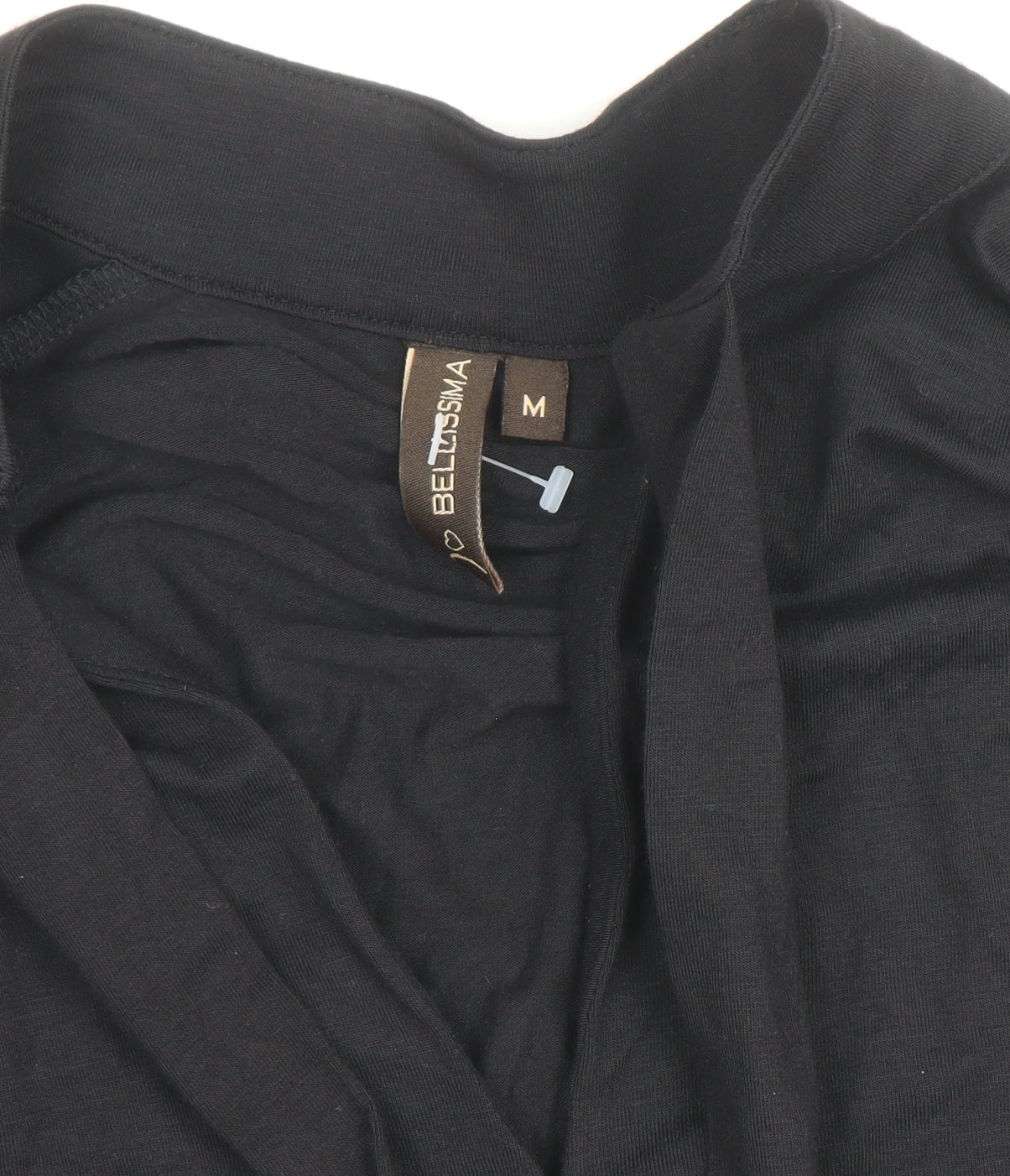Bellissima Womens Black Long Sleeve Wrap V-Neck Blouse M