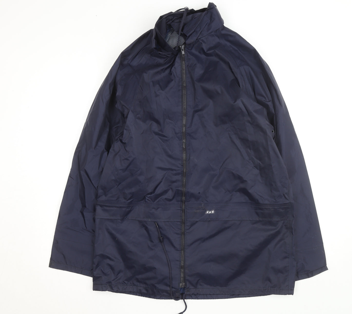 Walk About Men's Blue Waterproof Hooded Rain Coat Jacket Size M