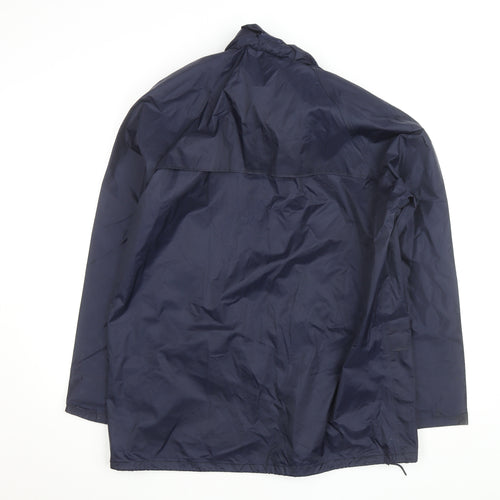 Walk About Men's Blue Waterproof Hooded Rain Coat Jacket Size M