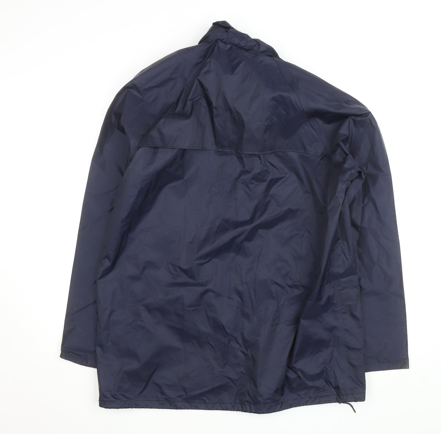 Walk About Men's Blue Waterproof Hooded Rain Coat Jacket Size M
