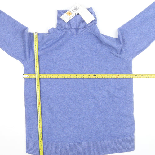 Marks and Spencer Women’s Blue Roll Neck Knit Jumper Size S