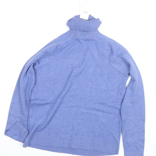 Marks and Spencer Women’s Blue Roll Neck Knit Jumper Size S