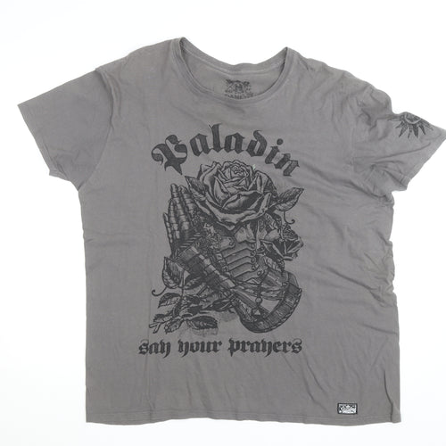 Gametee Men's Grey Paladin Graphic Cotton T-Shirt Size XL