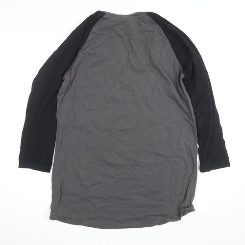 Paragon Men Grey Owl Graphic Long Sleeve Cotton T-Shirt XL
