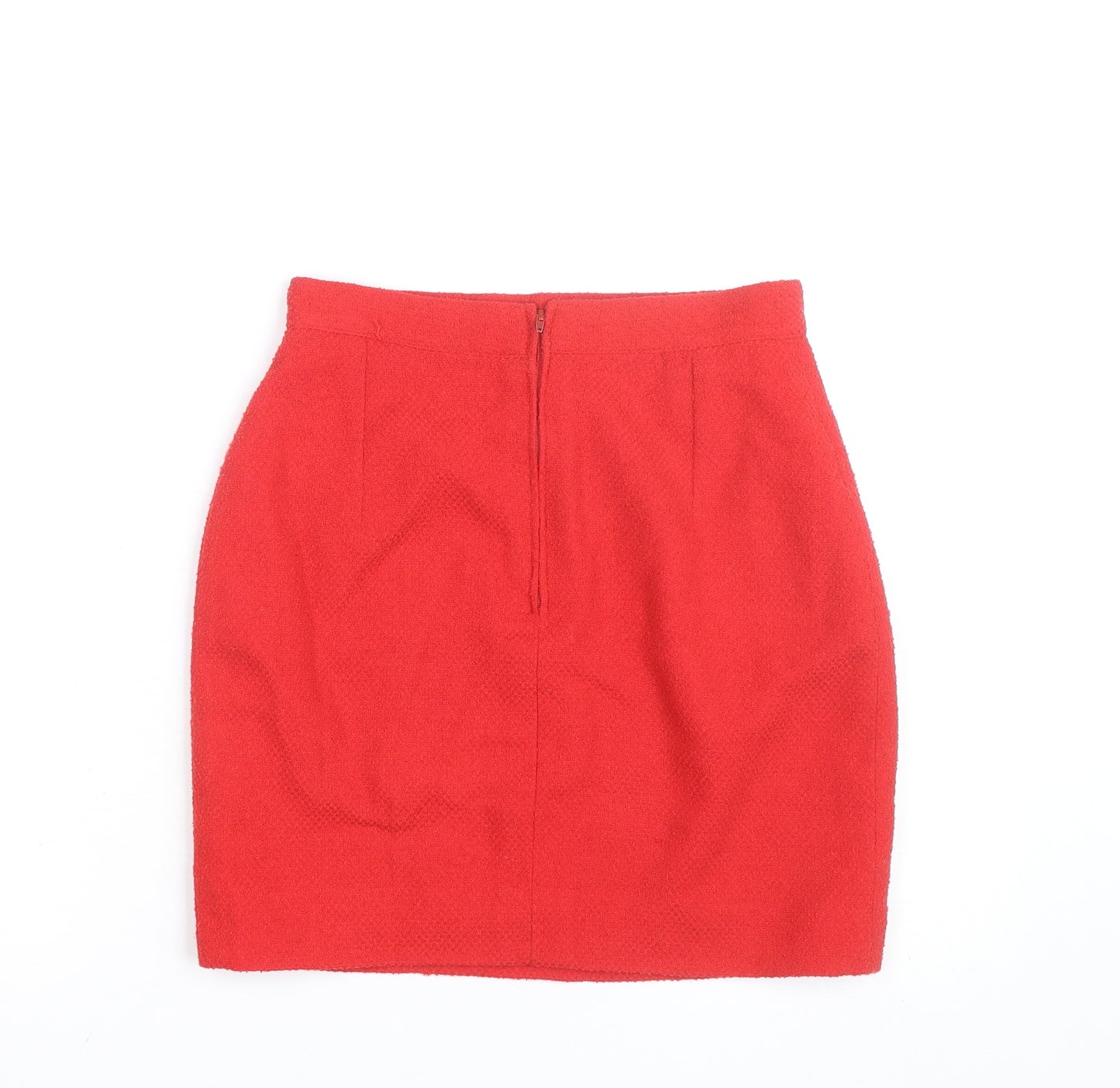 Magia by Anticoli Women Red Wool Tweed Pencil Skirt Size 14