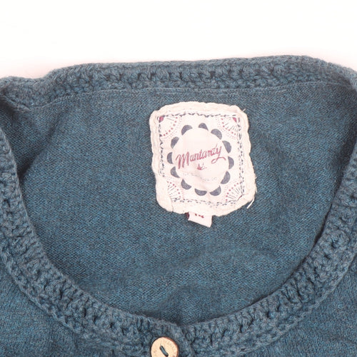 Mantanty Womens Blue Long Sleeve Knit Button Cardigan M