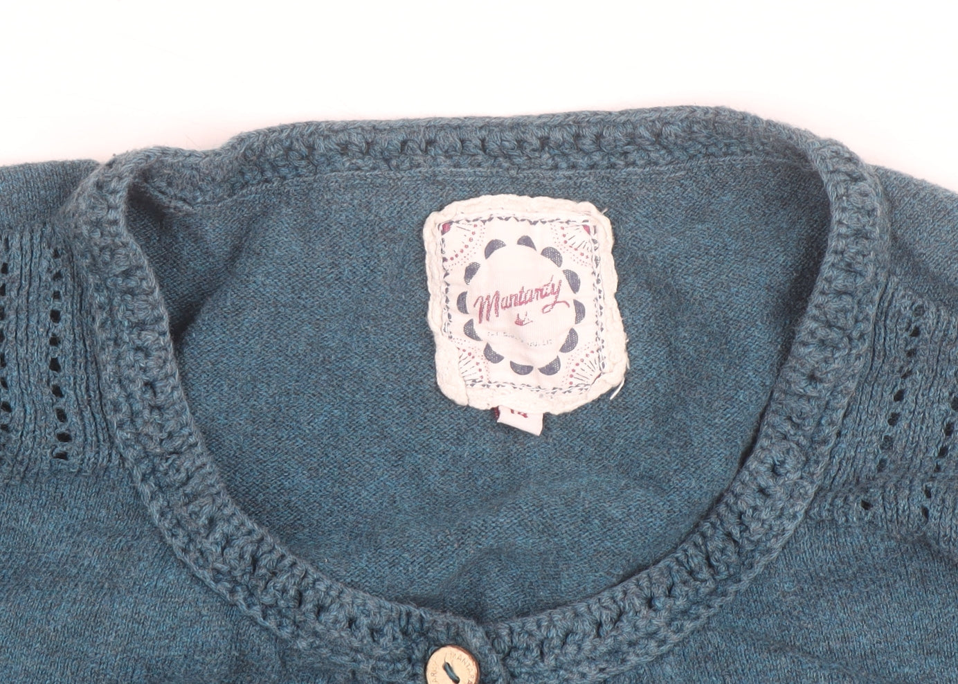 Mantanty Womens Blue Long Sleeve Knit Button Cardigan M