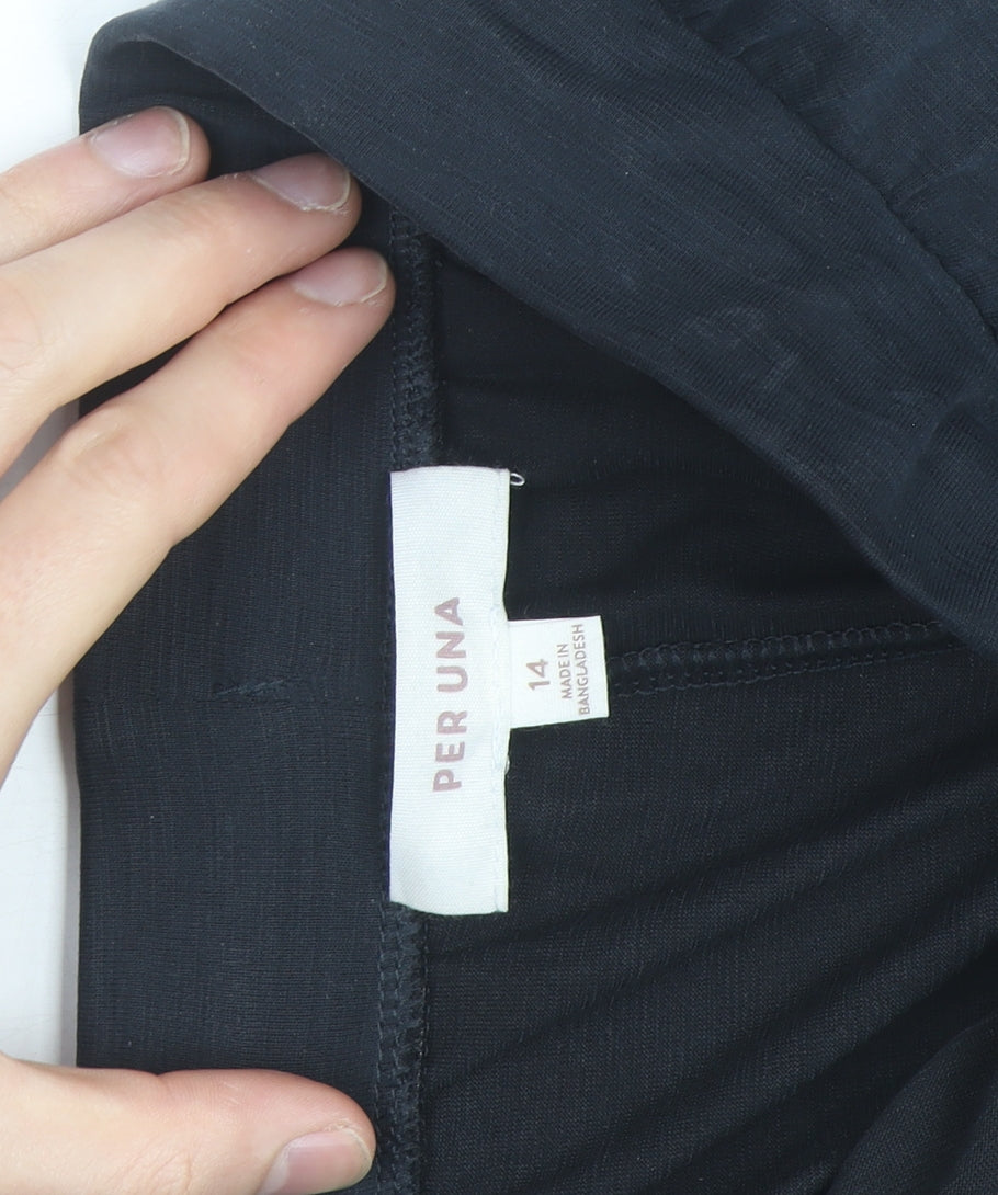 Marks and Spencer Per Una Women’s Black Jersey Tapered Trousers Size 14