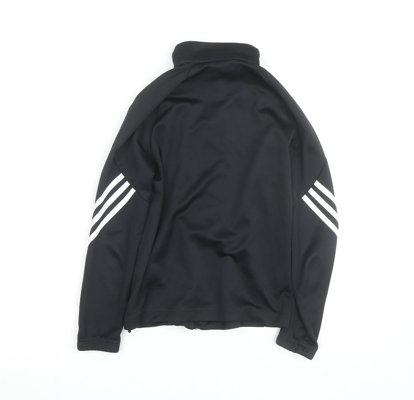 Adidas Boys Black 9-10 Years Track Jacket Climalite Full Zip Sports Top