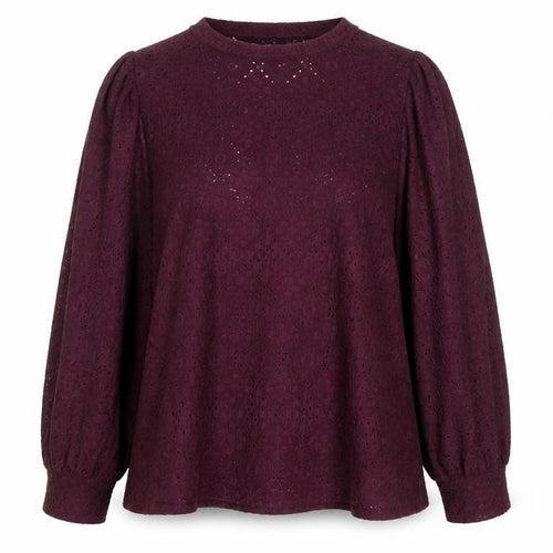 Gallery Womens Purple Lace Long Sleeve Tunic Blouse Size XL