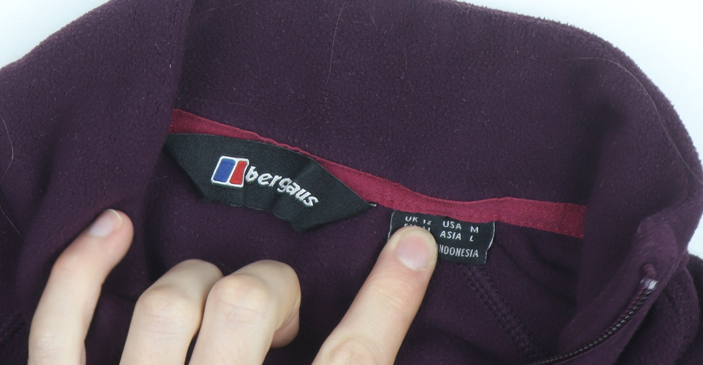 Berghaus Women's Purple Fleece Full Zip Jacket UK 12 Outdoor Hiking