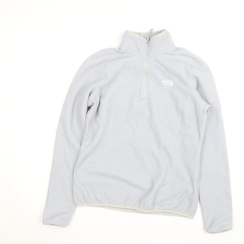 The North Face Women Grey Fleece 1/4 Zip Activewear Jacket M