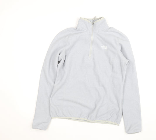 The North Face Women Grey Fleece 1/4 Zip Activewear Jacket M