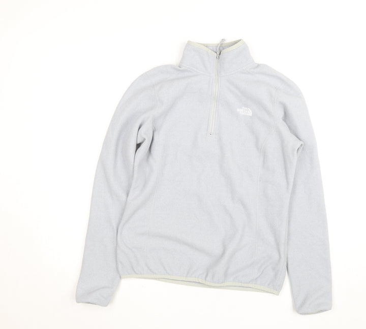 The North Face Women Grey Fleece 1/4 Zip Activewear Jacket M