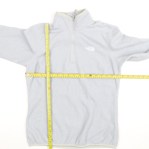 The North Face Women Grey Fleece 1/4 Zip Activewear Jacket M