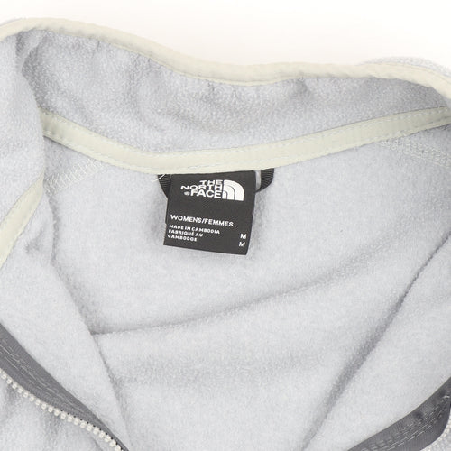 The North Face Women Grey Fleece 1/4 Zip Activewear Jacket M