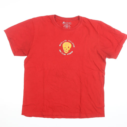 Solo Climb Men's Red Skull Graphic Cotton T-Shirt Size L