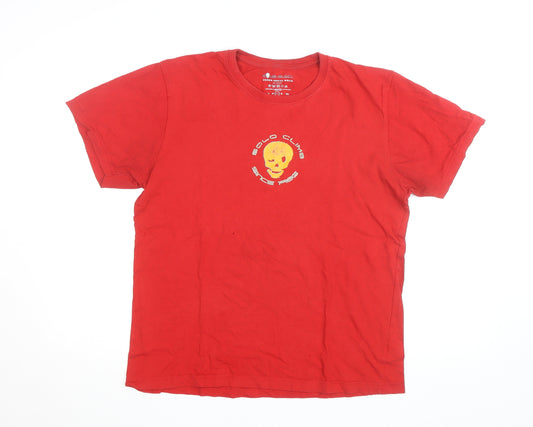 Solo Climb Men's Red Skull Graphic Cotton T-Shirt Size L