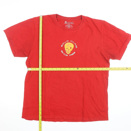 Solo Climb Men's Red Skull Graphic Cotton T-Shirt Size L