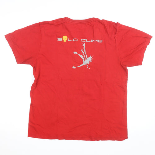 Solo Climb Men's Red Skull Graphic Cotton T-Shirt Size L