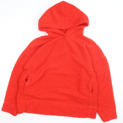 Marks and Spencer Women Red Pullover Hoodie Size 14 Polyester Fleece