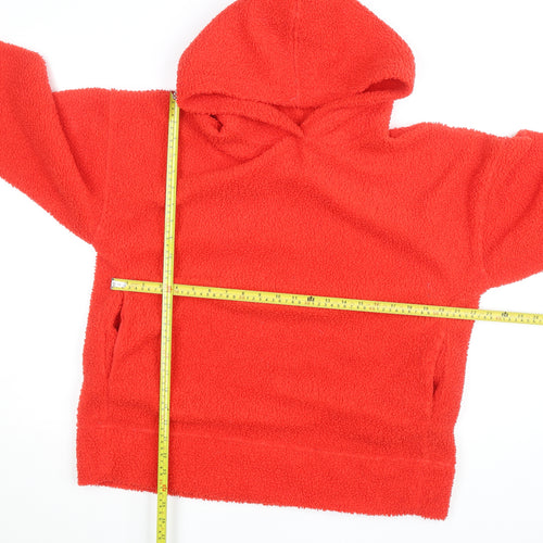 Marks and Spencer Women Red Pullover Hoodie Size 14 Polyester Fleece