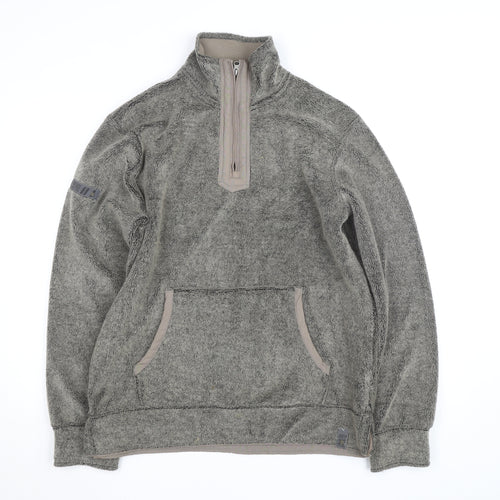 Next Men's Grey Fleece 1/4 Zip Active Jacket Size M Regular Fit