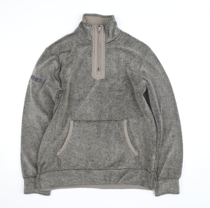 Next Men's Grey Fleece 1/4 Zip Active Jacket Size M Regular Fit