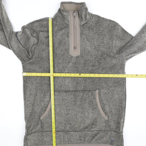 Next Men's Grey Fleece 1/4 Zip Active Jacket Size M Regular Fit