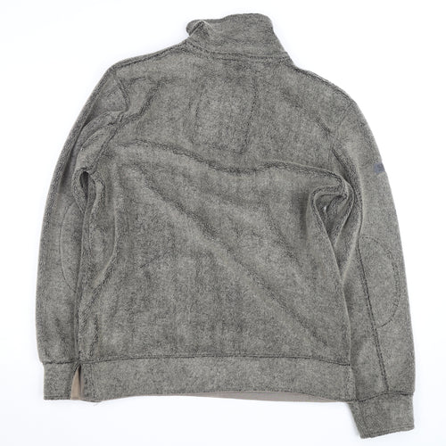 Next Men's Grey Fleece 1/4 Zip Active Jacket Size M Regular Fit