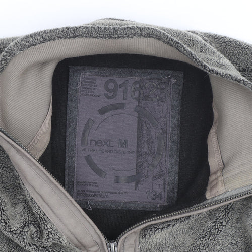 Next Men's Grey Fleece 1/4 Zip Active Jacket Size M Regular Fit