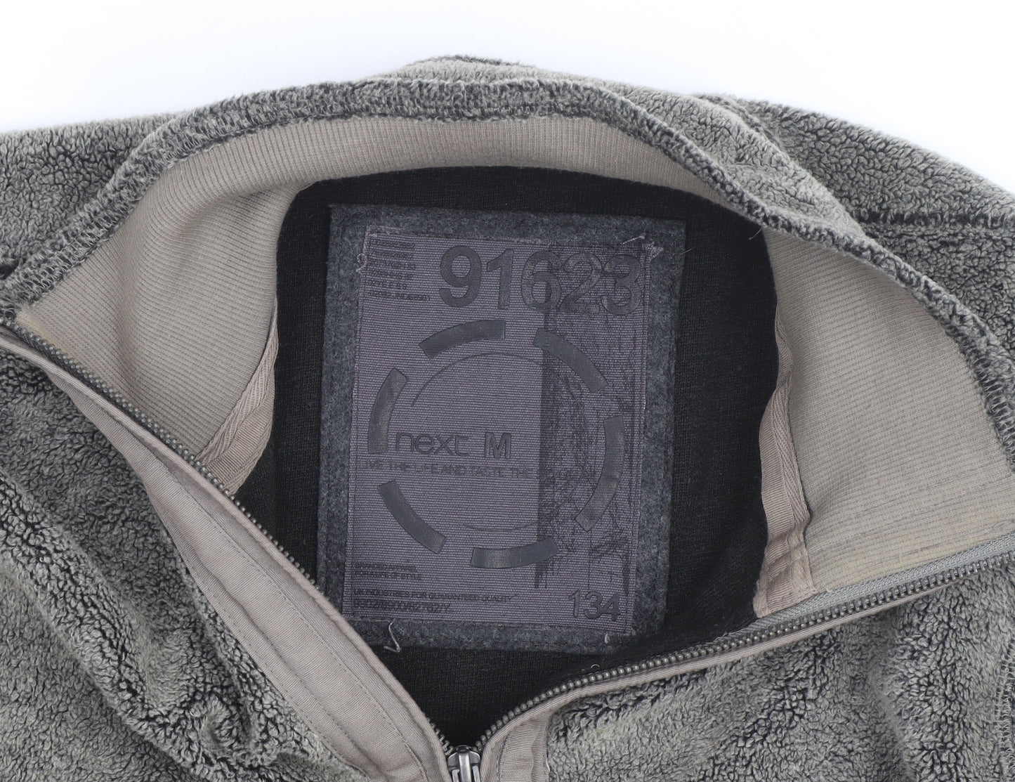 Next Men's Grey Fleece 1/4 Zip Active Jacket Size M Regular Fit