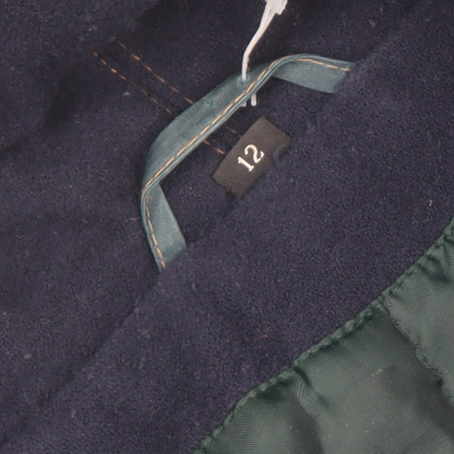 Nuage Women's Green Hooded Long Rain Coat Size 12 Waterproof Toggle Style