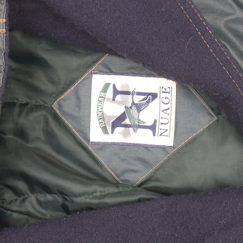 Nuage Women's Green Hooded Long Rain Coat Size 12 Waterproof Toggle Style