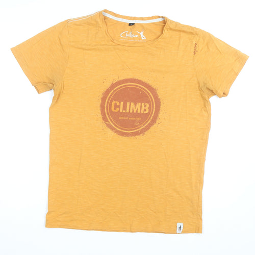 Chillaz Men's Yellow Climb Graphic Short Sleeve Cotton T-Shirt M