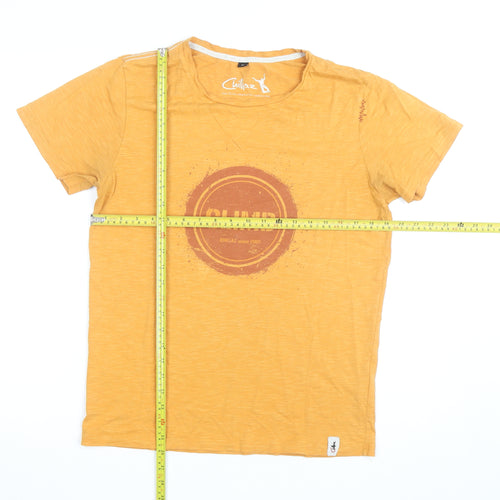 Chillaz Men's Yellow Climb Graphic Short Sleeve Cotton T-Shirt M