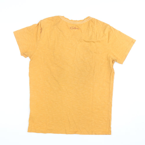 Chillaz Men's Yellow Climb Graphic Short Sleeve Cotton T-Shirt M