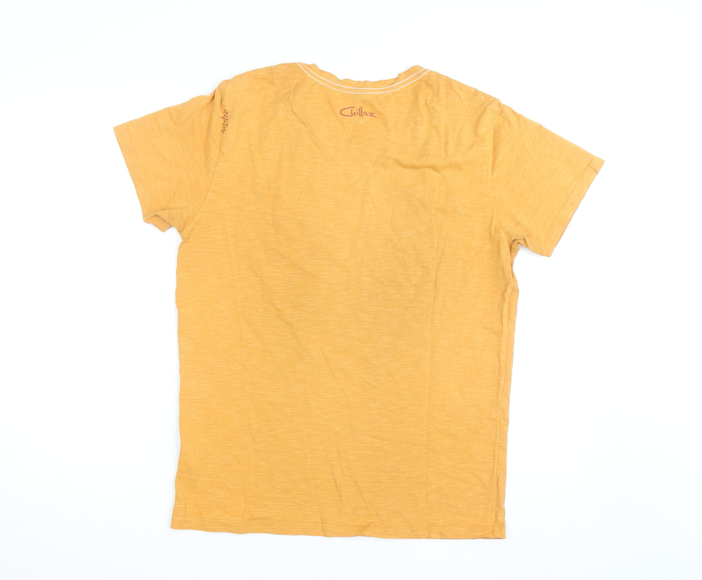Chillaz Men's Yellow Climb Graphic Short Sleeve Cotton T-Shirt M