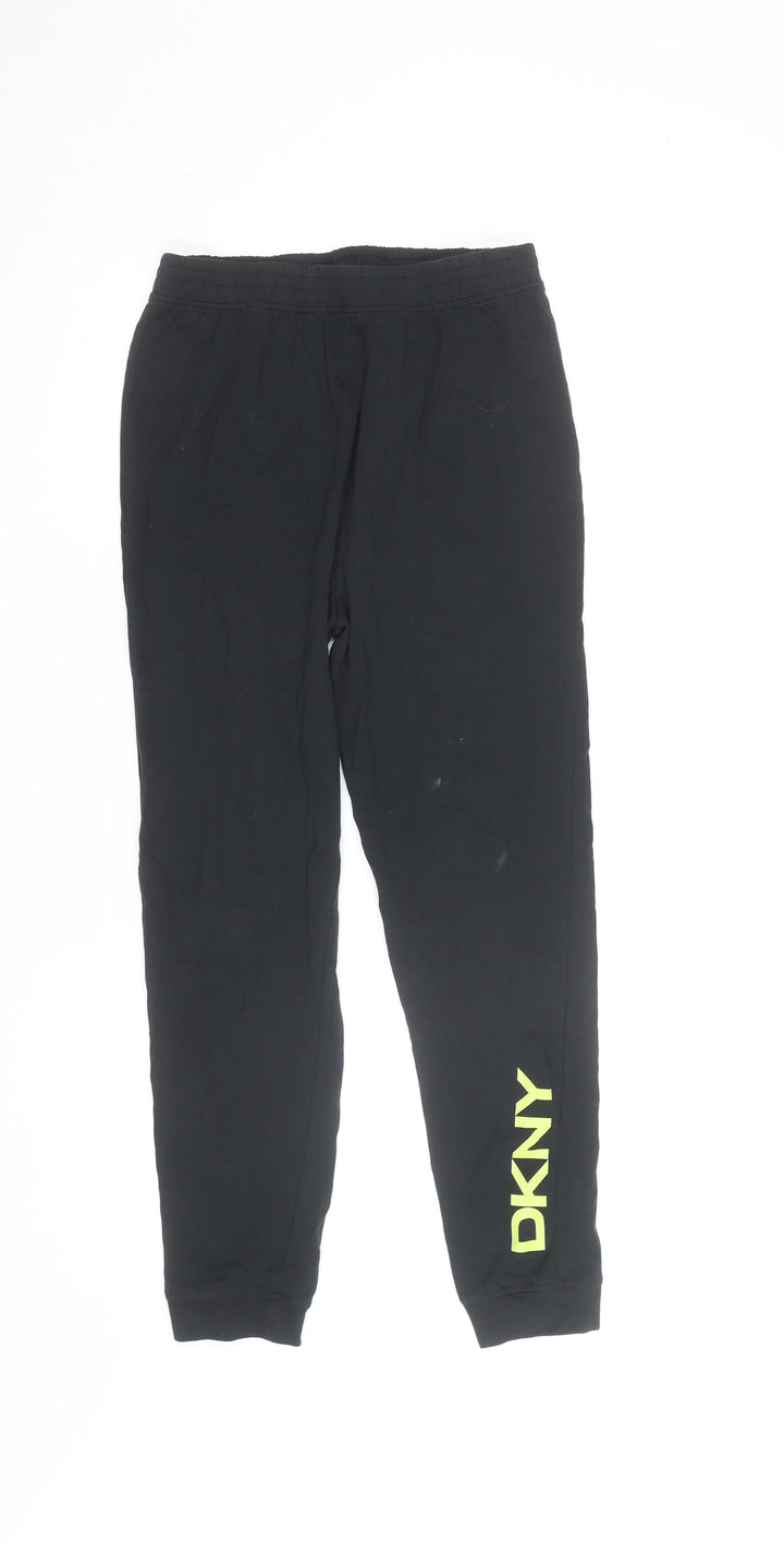DKNY Teens Black Jogger Sweatpants Size 12 Cotton Blend