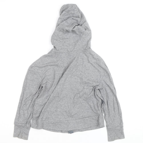 Nike Girls Grey Full Zip Hoodie XS Cotton Lightweight Sweatshirt
