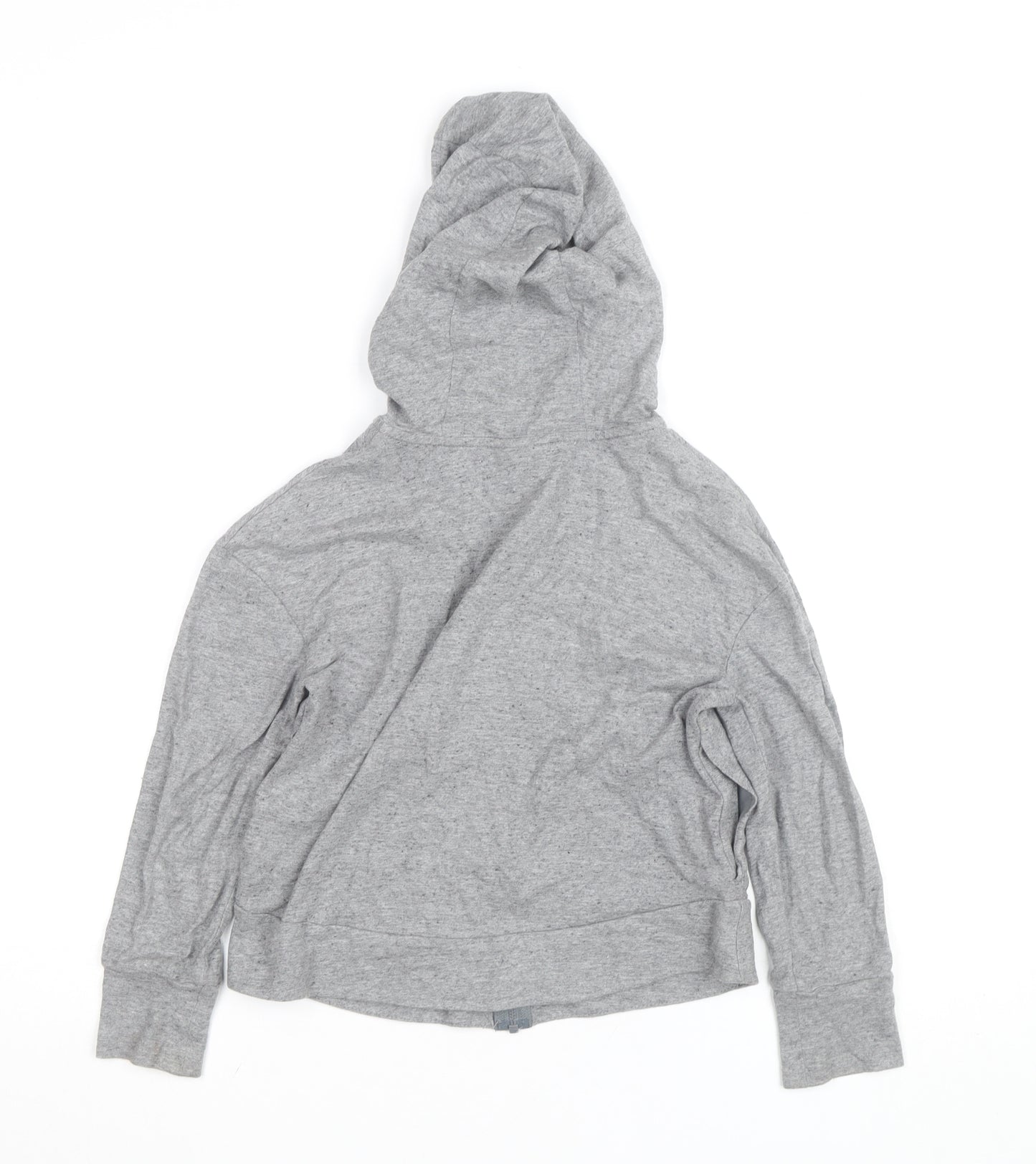 Nike Girls Grey Full Zip Hoodie XS Cotton Lightweight Sweatshirt