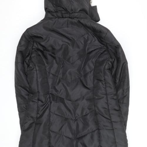 Esmara Women's Black Long Puffer Coat Hooded Size 12