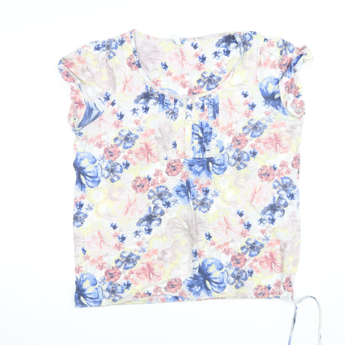 Next Women's Multicoloured Floral Cotton Short Sleeve T-Shirt Size 18