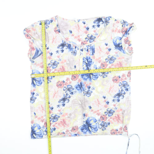 Next Women's Multicoloured Floral Cotton Short Sleeve T-Shirt Size 18
