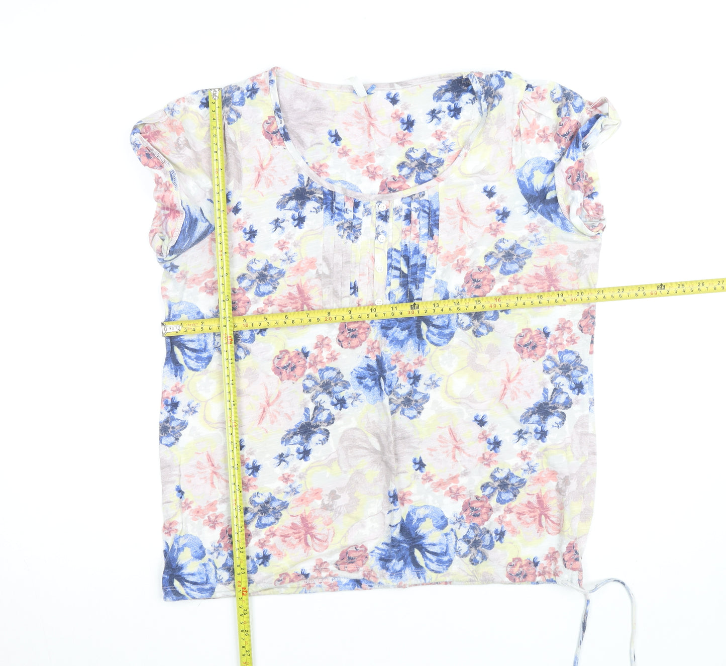 Next Women's Multicoloured Floral Cotton Short Sleeve T-Shirt Size 18