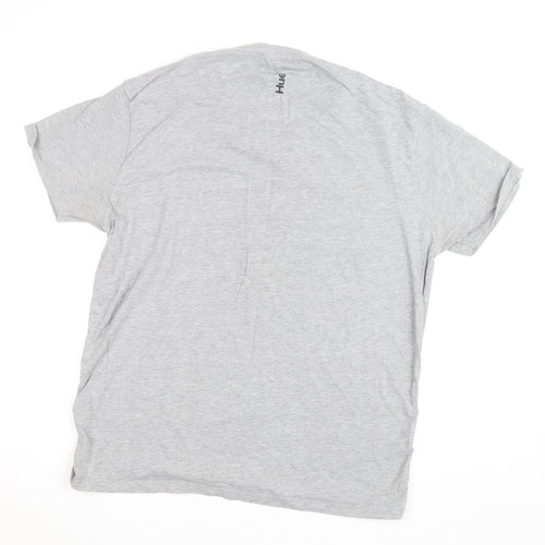 Huel Mens Grey XL Crew Neck Short Sleeve Cotton T-Shirt