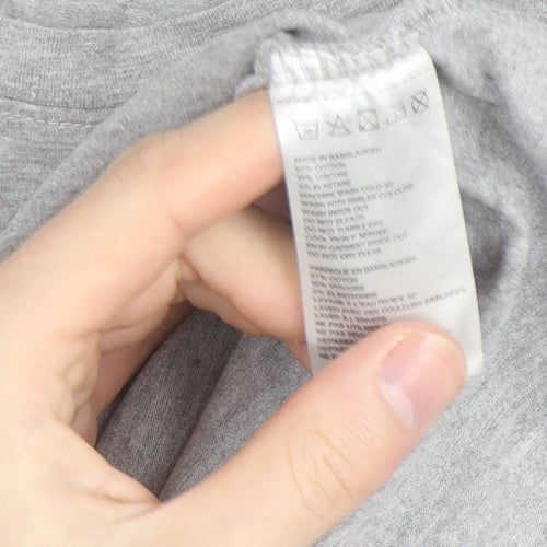 Huel Mens Grey XL Crew Neck Short Sleeve Cotton T-Shirt
