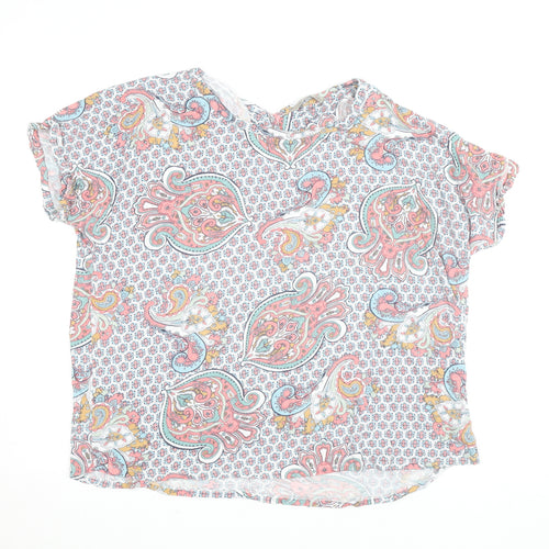 Marks and Spencer Women’s Multicoloured Paisley Short Sleeve Blouse UK 20