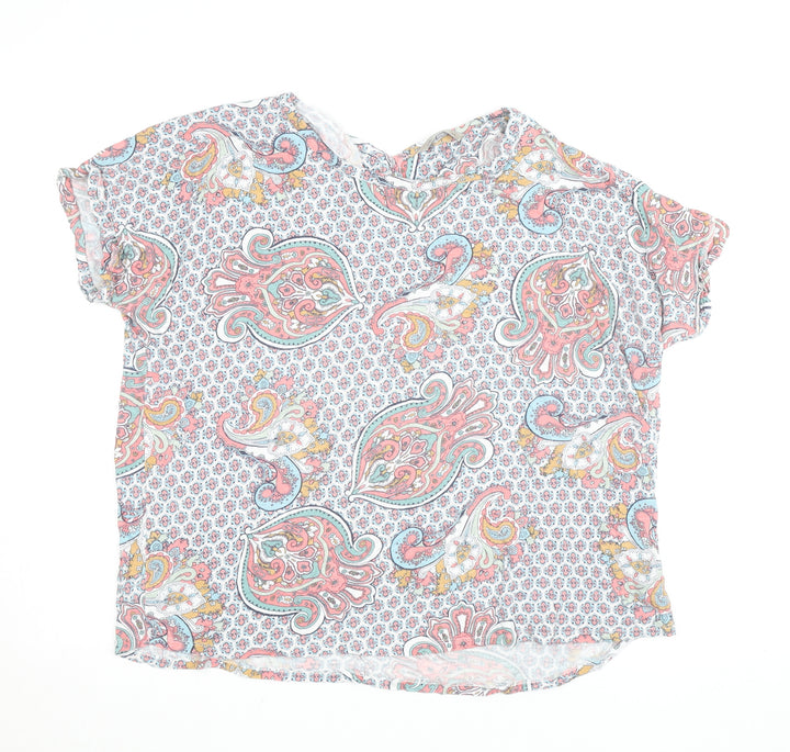Marks and Spencer Women’s Multicoloured Paisley Short Sleeve Blouse UK 20